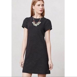 Anthropologie Maeve Cap Sleeve Shift Polka Dot Dress